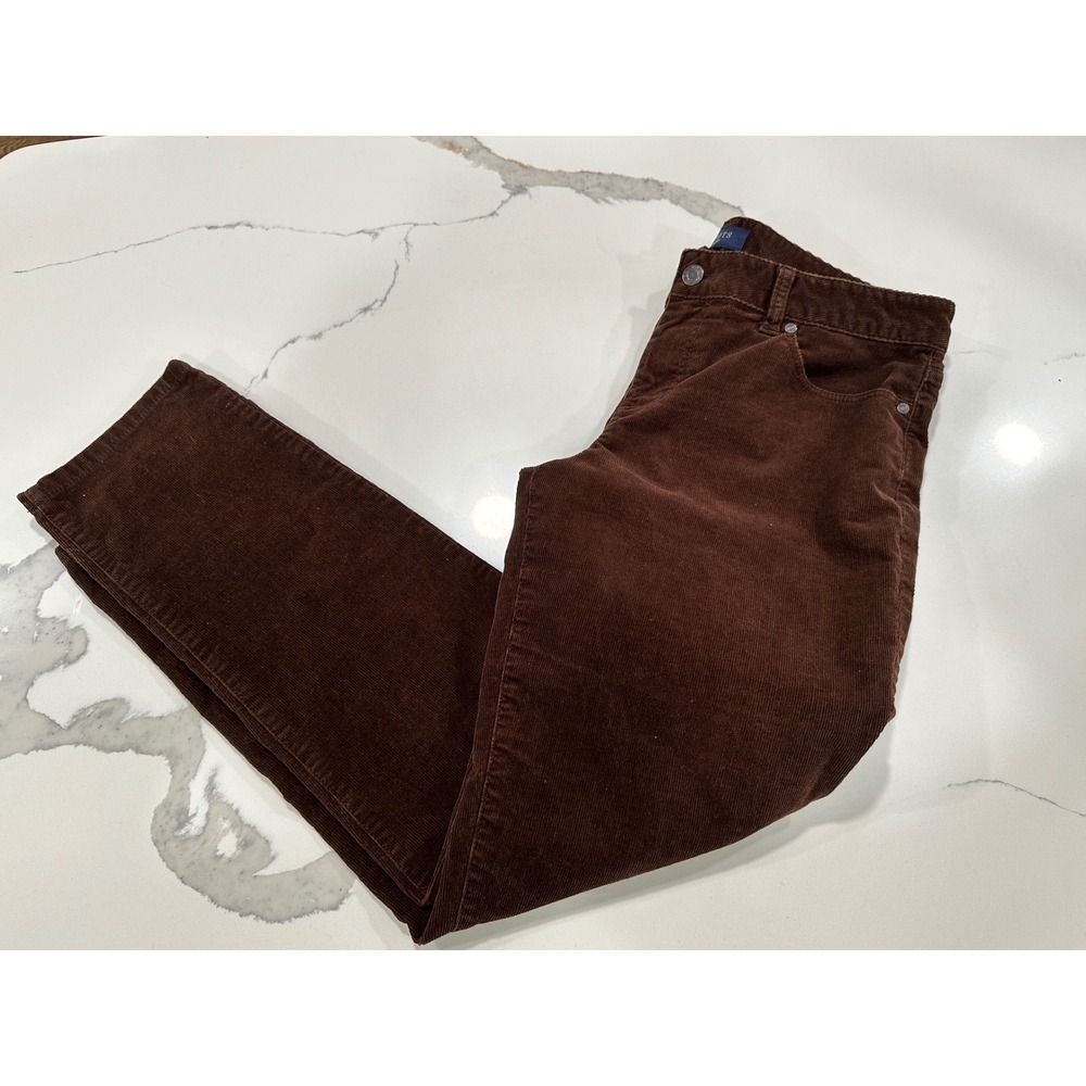 Talbots Signature Brown Corduroy Pants‎ Womens 8 Straight Leg Stretch Cotton